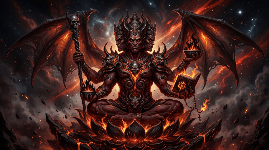 Brahma depicted as a devil