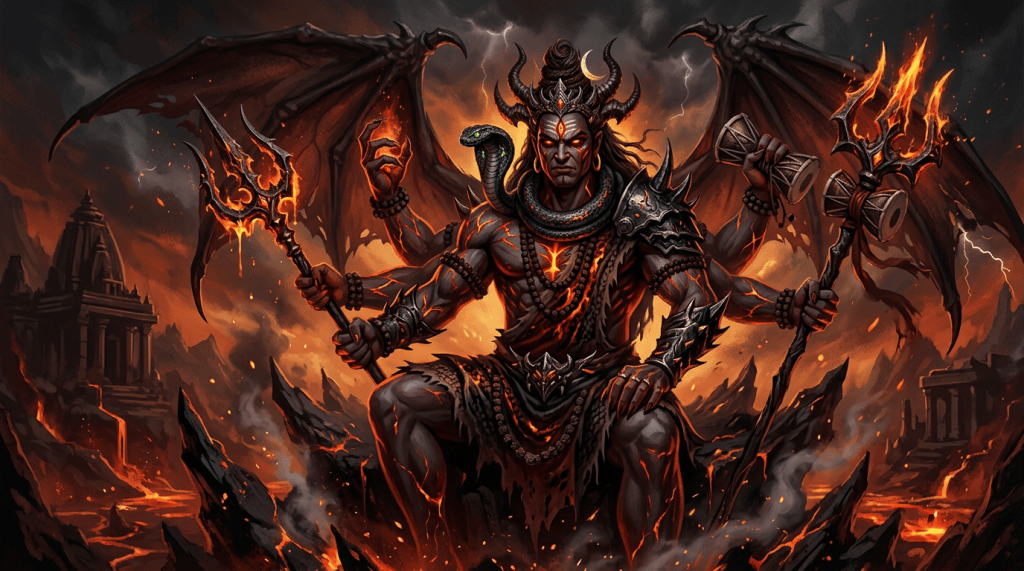 Shiva depicted as a devil