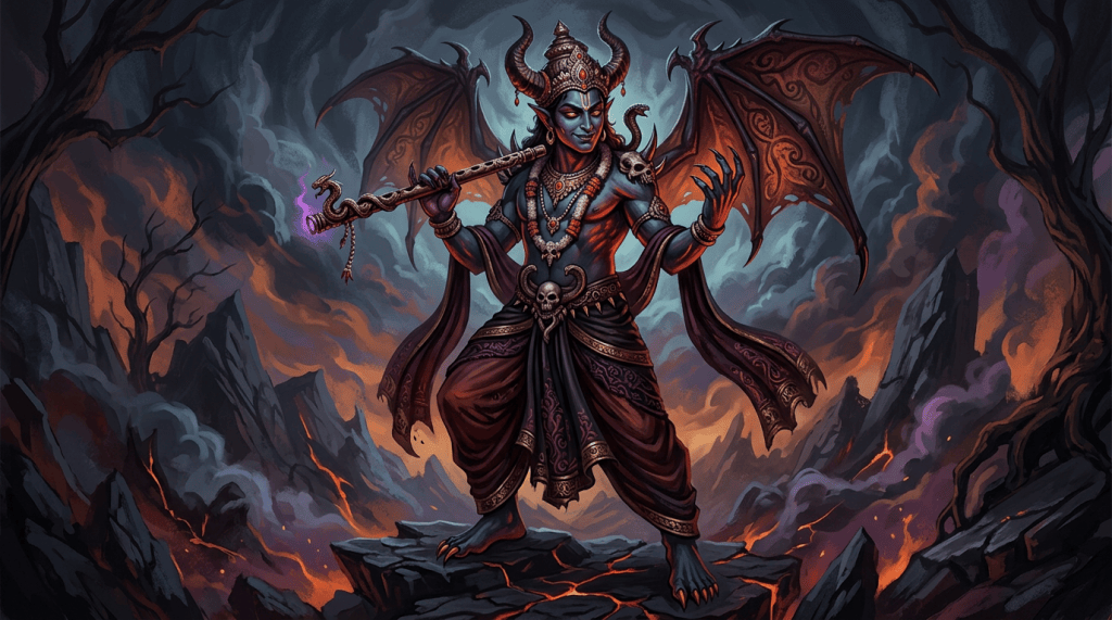 Krishna depicted as a devil