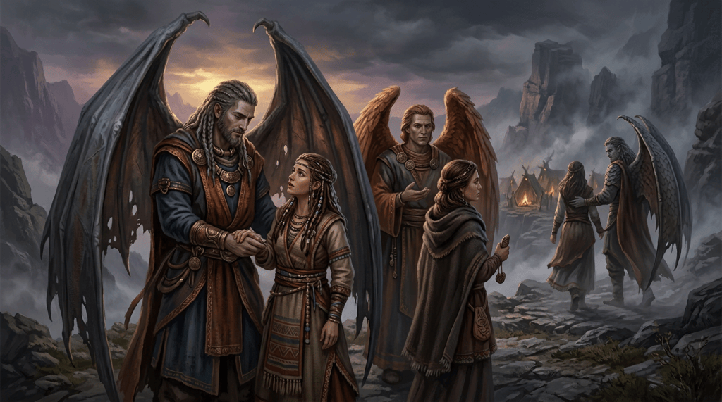 Fallen angels meeting human women