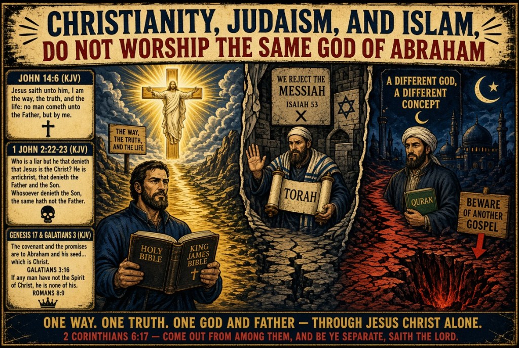 Rebuking The Lie That Christianity, Judaism, & Islam All Worship The Same God of Abraham