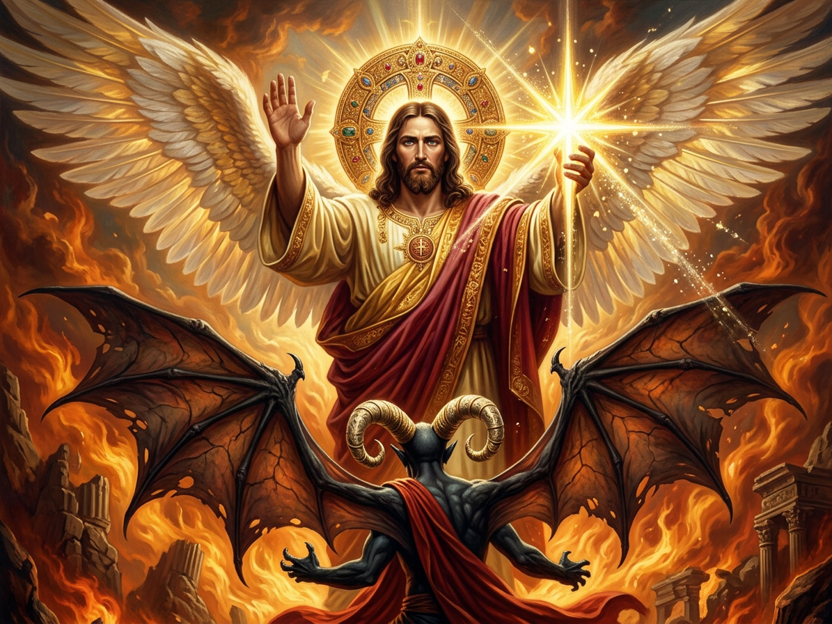jesus-throws-the-devil-into-the-lake-of-fire-and