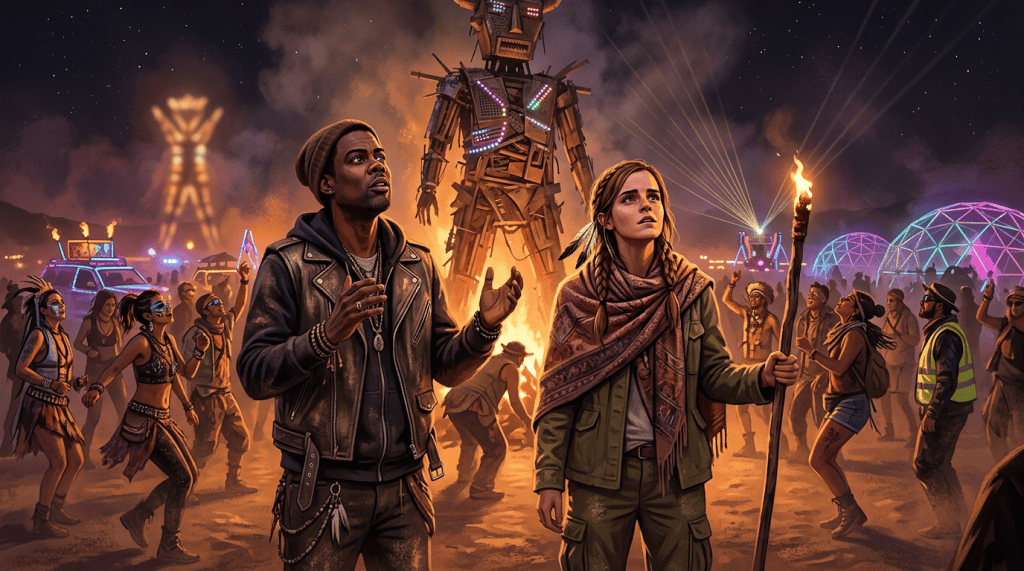 Chris Rock and Emma Watson at Burning Man